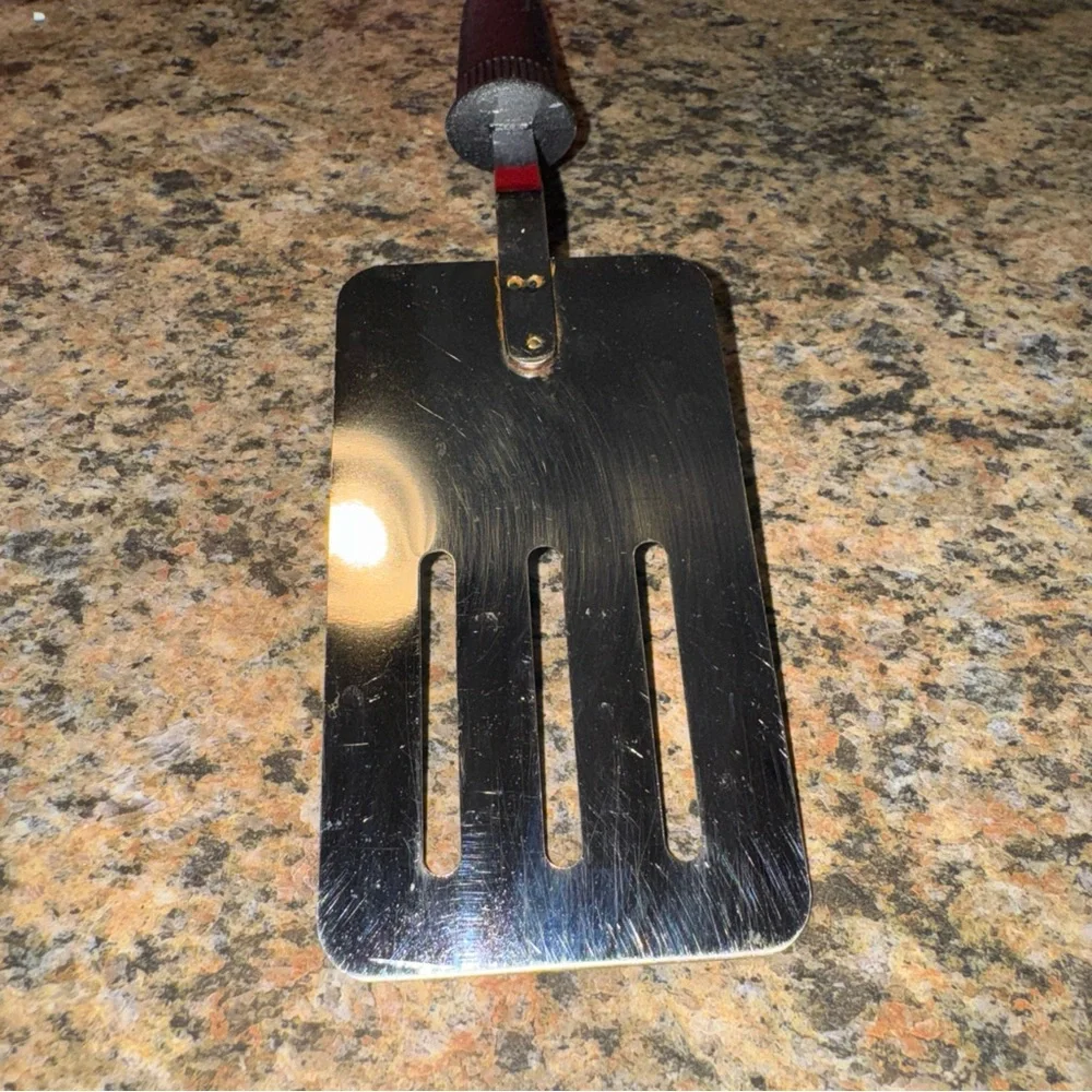 Vintage Ekco Stainless Steel Slotted Flipper Turner Spatula kitchen utensil USA
